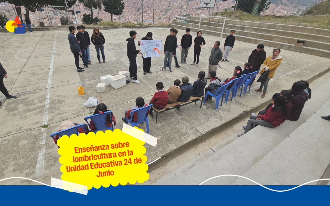 Enseñanza sobre lombricultura en la Unidad Educativa 24 de Junio